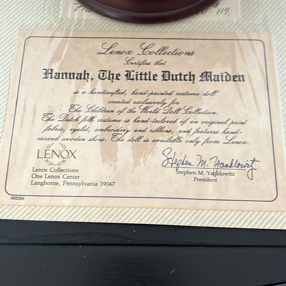 Hannah-Dutch Maiden Porcelain Doll - Picture 3 of 7